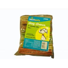Raw Hide Rolls Thin Assorted 5" Dog Chews - 100 Pack